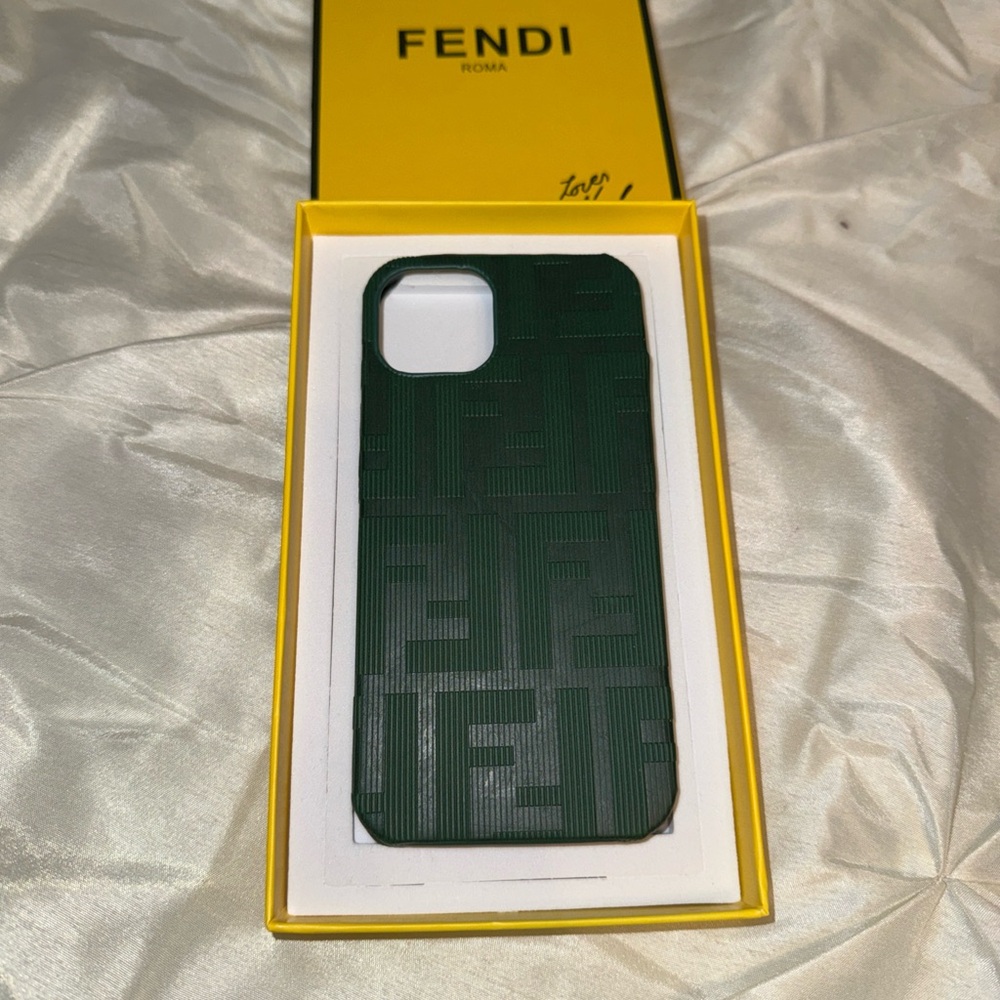 Fendi Forest Green Phone Case 13 pro